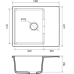 GRANFEST Мойка URBAN 658L  1-чаша+крыло 580*490мм, монтаж: врезной, материал: кварц, цвет: темно-серый