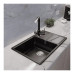 V-780L black 1-чаша+крыло 780*500 мм, монтаж: врезной, материал: мрамор, цвет: черный