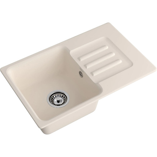 680 L white 1-чаша+крыло 681*433 мм, монтаж: врезной, материал: мрамор, цвет: белый