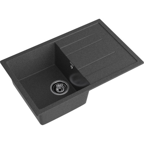 Q-780L graphite 1-чаша+крыло 770*495 мм, монтаж: врезной, материал: мрамор, цвет: графит