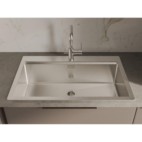 Rivelato Rinox 8050 Мойка нерж.сталь 1 чаши 800*500*200 мм в комплекте (доска, коландер, рол мат), монтаж: врезной, материал: нержавеющая сталь, цвет: нержавеющая сталь