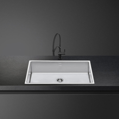 Мойка Smeg/ Мойка Smeg, штампованная, из нержавеющей стали, серия Mira, тип встраивания вровень со столешницей, плоский, под столешницу, толщина чаши 1 мм