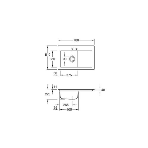 Subway 45 780 x 510 mm R1 White Alpin CeramicPlus