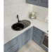 R-750L black 1-чаша+крыло 746*455 мм, монтаж: врезной, материал: мрамор, цвет: черный
