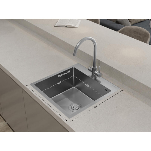 5050 inox 1 чаша 450*400*205, монтаж: врезной, материал: нержавеющая сталь, цвет: нержавеющая сталь 5050 inox 1 чаша 450*400*205, монтаж: врезной, материал: нержавеющая сталь, цвет: нержавеющая сталь