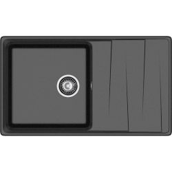 LV-860L black 1-чаша+крыло 860*500 мм, монтаж: врезной, материал: мрамор, цвет: черный