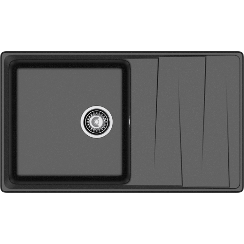 LV-860L black 1-чаша+крыло 860*500 мм, монтаж: врезной, материал: мрамор, цвет: черный