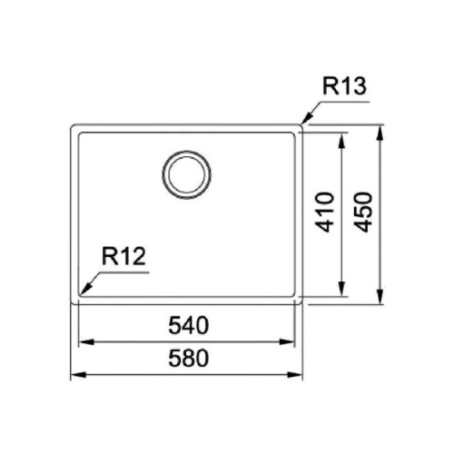 Мойка Franke 127.0677.190/ Best, Серия BOX, Мойка BXX 210-54, мойка 580x450 mm, чаша 540x410x200mm R 12 мм, возможен монтаж сверху, вровень и под столешницу, скрытый перелив, крепления FastFix