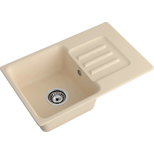 680 L beige 1-чаша+крыло 681*433 мм, монтаж: врезной, материал: мрамор, цвет: бежевый