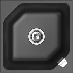 RIVELATO Мойка LOCUS 50  1-чаш 500*500, монтаж: врезной, материал: кварц, цвет: антрацит