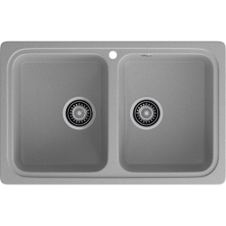 S-780K gray 2-чаши 786*500 мм, монтаж: врезной, материал: мрамор, цвет серый
