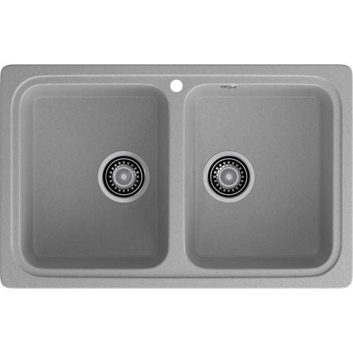 S-780K gray 2-чаши 786*500 мм, монтаж: врезной, материал: мрамор, цвет серый