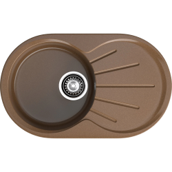 R-750L terracotta 1-чаша+крыло 746*455 мм, монтаж: врезной, материал: мрамор, цвет: терракот