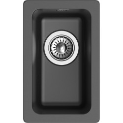 RIVELATO Мойка BERKANA 25 1-чаш 305*455, монтаж: универсальный, материал: кварц, цвет: антрацит