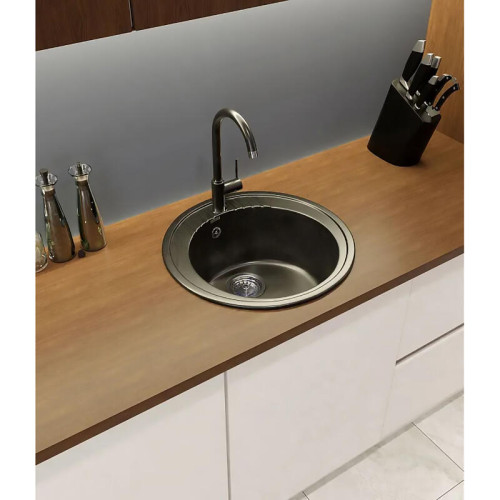 R-520 black 1 чаша 380*190, монтаж: врезной, материал: мрамор, цвет черный R-520 black 1 чаша 380*190, монтаж: врезной, материал: мрамор, цвет черный