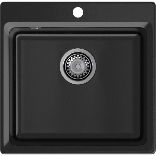 LV-510 black 1 чаша 450*385*200, монтаж: врезной, материал: мрамор, цвет черный