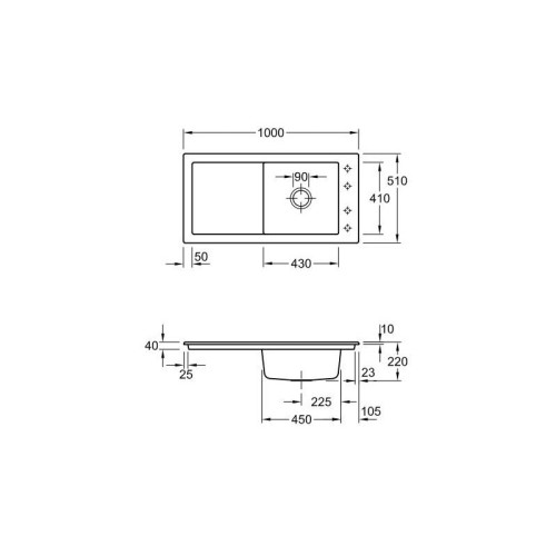 Timeline 60 1000 x 510 mm i4 Graphite Ceramicplus