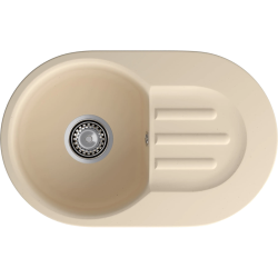 685 L beige 1-чаша+крыло 681*433 мм, монтаж: врезной, материал: мрамор, цвет: бежевый