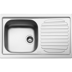 Кухонная мойка SMEG/ Мойка. Установка с бортиком 8 мм, необорачиваемая, крыло справа, нержавеющая сталь матовая