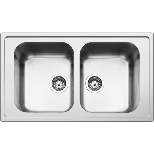 Кухонная мойка SMEG/ Мойка. Установка с бортиком 8 мм, необорачиваемая, нержавеющая сталь матовая