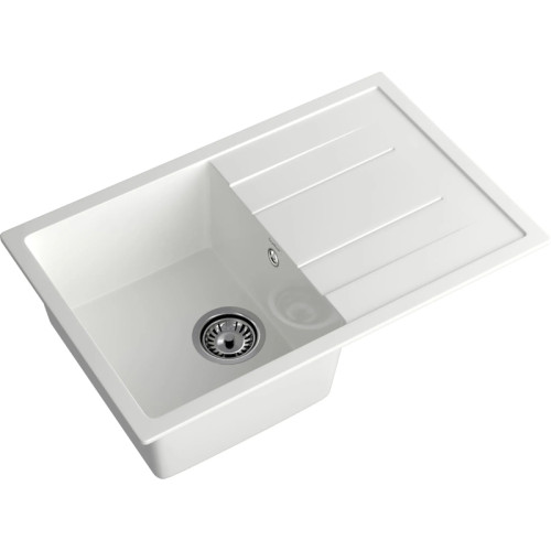 Q-780L frost 1-чаша+крыло 770*495 мм, монтаж: врезной, материал: мрамор, цвет: иней