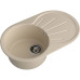 R-750L cashmere 1-чаша+крыло 746*455 мм, монтаж: врезной, материал: мрамор, цвет: кашемир