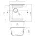 RIVELATO Мойка BERKANA 35 1-чаш 415*455, монтаж: универсальный, материал: кварц, цвет топаз