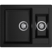 Q-610K black 2-чаши 610*500 мм, монтаж: врезной, материал: мрамор, цвет черный