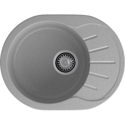 R-580L gray 1-чаша+крыло 579*445 мм, монтаж: врезной, материал: мрамор, цвет: серый