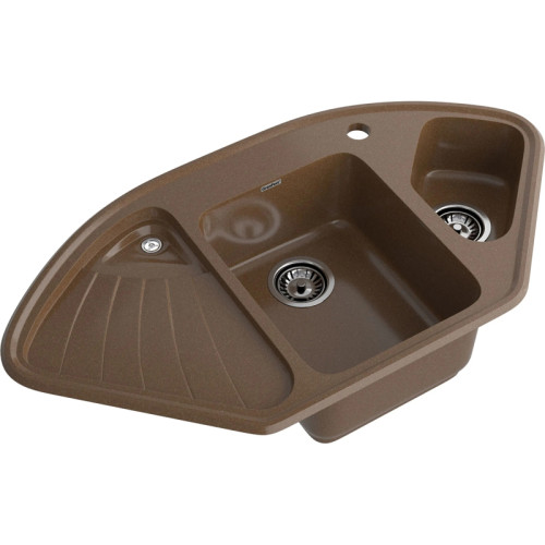 C-1040E terracotta 2-чаши+крыло 1039*560 мм, монтаж: врезной, материал: мрамор, цвет терракот