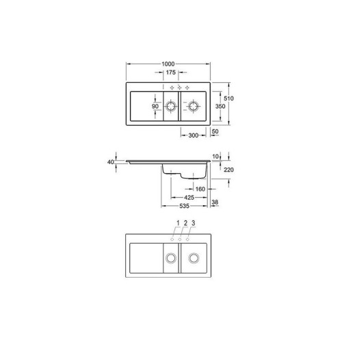 Subway 60 XR 1000 x 510 mm i4 Graphite Ceramicplus