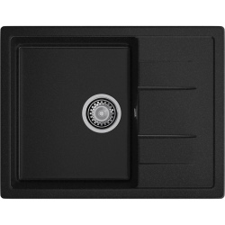 Q-650L black 1-чаша+крыло 650*500 мм, монтаж: врезной, материал: мрамор, цвет: черный