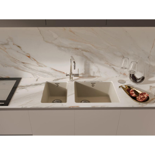 RIVELATO Мойка BERKANA 25 1-чаш 305*455, монтаж: универсальный, материал: кварц, цвет: темно-бежевый