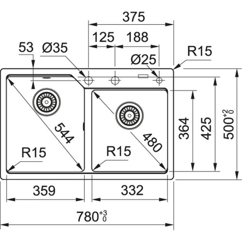 Мойка Franke 114.0595.531/ Best, Серия URBAN, Fragranite, Мойка UBG 620-78 серый камень, стоп., ПРО-ВО СЛОВАКИЯ