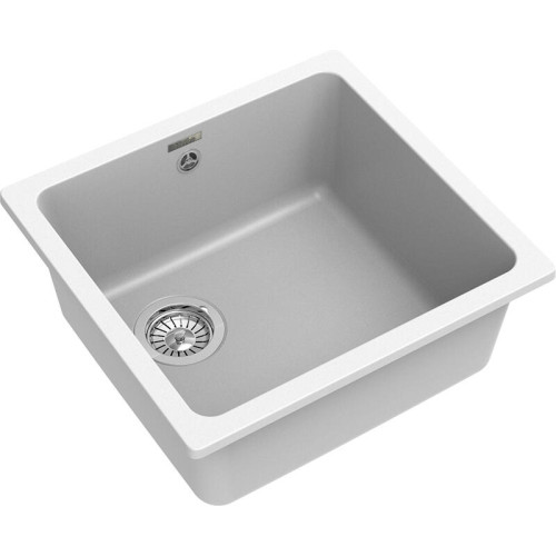 RIVELATO Мойка BERKANA 45 1-чаш 485*455, монтаж: универсальный, материал: кварц, цвет: иней RIVELATO Мойка BERKANA 45 1-чаш 485*455, монтаж: универсальный, материал: кварц, цвет: иней