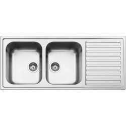 Мойка Smeg/ Мойка Smeg, сварная, из нержавеющей стали, серия Alba, ультранизкий профиль, 2 отверстия для смесителя, толщина рамки 0.7 мм, толщина чаши 0.7 мм
