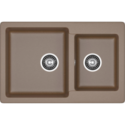 P-780K terracotta 2-чаши 775*506 мм, монтаж: врезной, материал: мрамор, цвет терракот