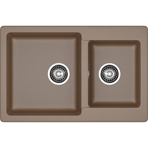 P-780K terracotta 2-чаши 775*506 мм, монтаж: врезной, материал: мрамор, цвет терракот