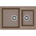 P-780K terracotta 2-чаши 775*506 мм, монтаж: врезной, материал: мрамор, цвет терракот