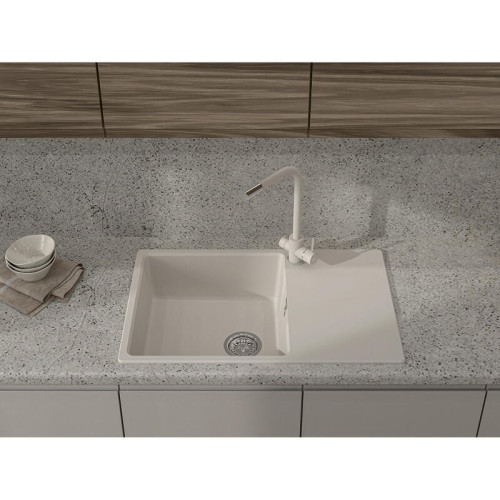 URBAN 678L white 1-чаша+крыло 780*490мм, монтаж: врезной, материал: кварц, цвет: белый
