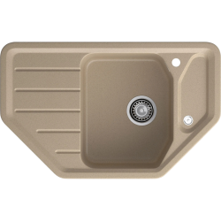 C-800E sandy 1-чаша+крыло 790*490 мм, монтаж: врезной, материал: мрамор, цвет: песочный