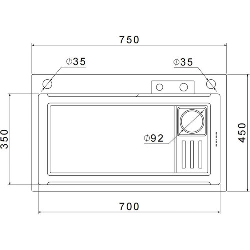 7545 PVD graphite 1 чаша 700*350 цвет: графит