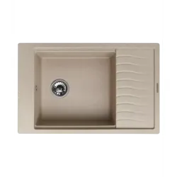 Кухонная мойка Kuppersberg/ Гранитная мойка 78 см, Ширина – 780 мм, Глубина – 500 мм, Глубина чаши – 190 мм, Размер основной чаши – 450*410 мм, Материал – искусственный гранит, Монтажная тумба – 60 см, Количество чаш – 1, Монтаж – врезная, Форма – прямоуг