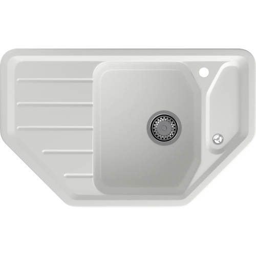 C-800E frost 1-чаша+крыло 790*490 мм, монтаж: врезной, материал: мрамор, цвет: иней