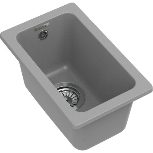 RIVELATO Мойка BERKANA 25 1-чаш 305*455, монтаж: универсальный, материал: кварц, цвет: серый металлик