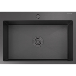 6545 PVD graphite 1 чаша 600*350*205, монтаж: врезной, материал: нержавеющая сталь, цвет: графит