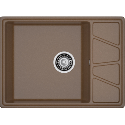 V-680L terracotta 1-чаша+крыло 680*500 мм, монтаж: врезной, материал: мрамор, цвет: терракот