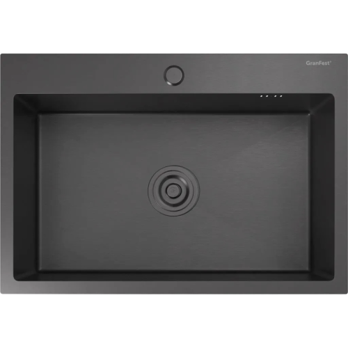 6545 PVD graphite 1 чаша 600*350*205, монтаж: врезной, материал: нержавеющая сталь, цвет: графит