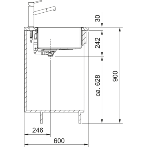 Мойка Franke/ BEST, Мойка Franke BXM 210/110-50 F-INOX, серия Mythos, мойка 540x450 мм, чаша 500x410x200 мм  возможен монтаж сверху, вровень и под столешницу, скрытый перелив, вентиль автомат с кнопкой, сифон, металлическая решетка-подставка, материал нер