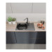U-740L black 1-чаша+крыло 740*500 мм, монтаж: врезной, материал: мрамор, цвет: черный